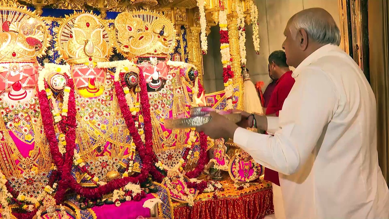 Bhupendra Patel @ Sandhya Aarti @ Jagannath Temple on eve of Rath Yatra of Lord Jagannath Ahmedabad