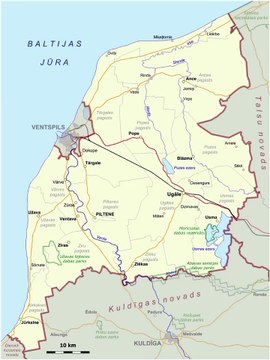 Map of Ventspils Municipality. Peta Munisipalitas Ventspils. Ventspils Municipality Map. Map of Municipality of Ventspils. Municipality of Ventspils Map. Ventspils Novada Karte. Carte de la Municipalité de Ventspils. Mapa Do Município De Ventspils