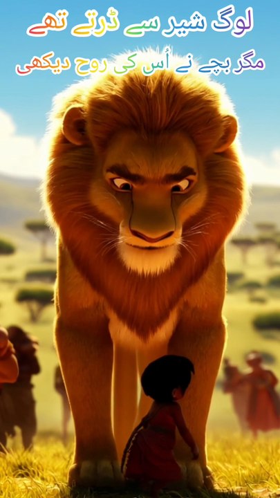 لوگ شیر سے ڈرتے تھے مگر#viralvideo LionAndChild #ViralReels  #InnocenceAndStrength   #youtubeshorts