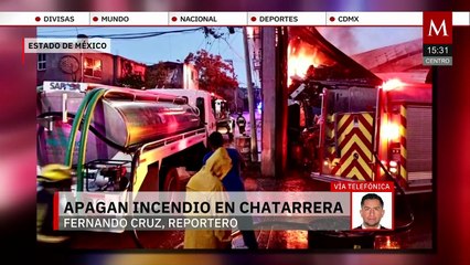 Sofocan incendio en negocio de chatarra en Edomex