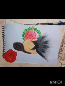 Girl drawing wear Beutifull dress, drawing, painting, easy drawing, drawing,draw,art