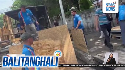 Mga kahoy na iniwan sa bangketa, hinakot ng MMDA | Balitanghali
