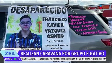 Realizan caravana para exigir la localización de los integrantes del Grupo Fugitivo