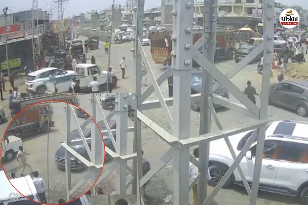 पुलिसकर्मी पर गाड़ी चढ़ाने की कोशिश, भागने के चक्कर में ट्रक-स्कूटी को मारी टक्कर