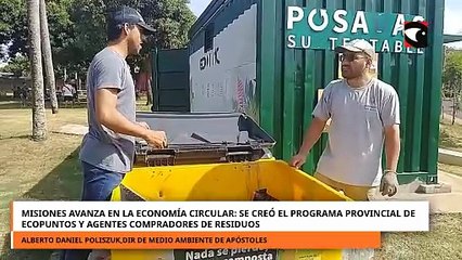 Misiones avanza en la economía circular Ecopuntos y agentes compradores de residuos