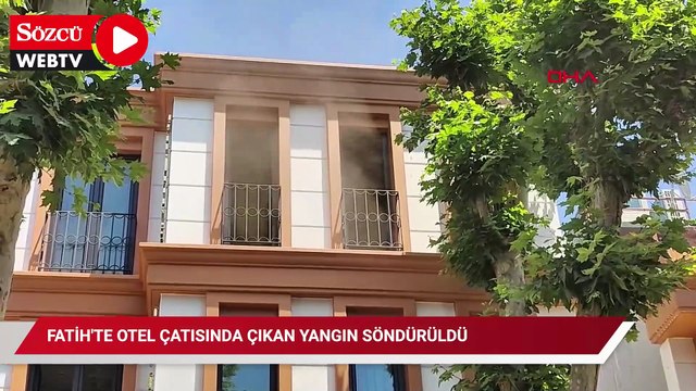 Fatih'te otel çatısında çıkan yangın söndürüldü