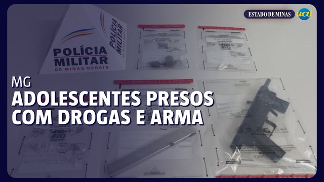 MG: adolescentes apreendidos com drogas e submetralhadora usada em tentativa de homicídio