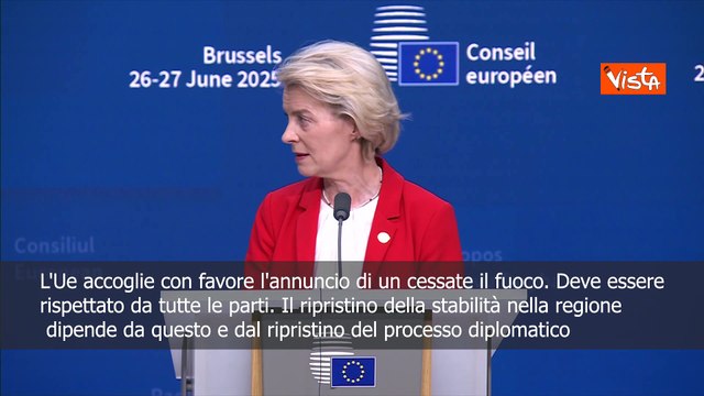 Von der Leyen: L'Iran non può avere la bomba atomica, negoziati unica via percorribile