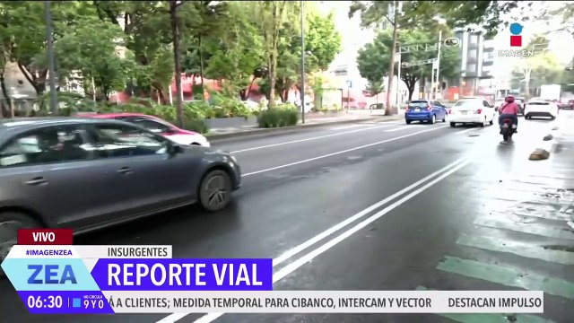 Así el aforo vehicular esta mañana en Av. Insurgentes, CDMX