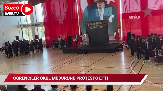 Ankara Fen Lisesi öğrencileri, mezuniyet töreninde okul müdürünü protesto etti