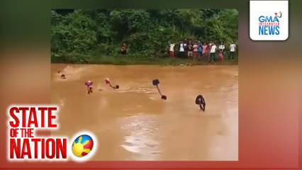 Ilang estudyante sa Midsalip, Zamboanga Del Sur, tinatawid ang ilog papasok at pauwi | SONA