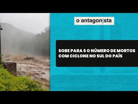 No RS, a Defesa Civil do estado contabiliza 5 mortes; em SC, um homem morreu atingido por uma árvore