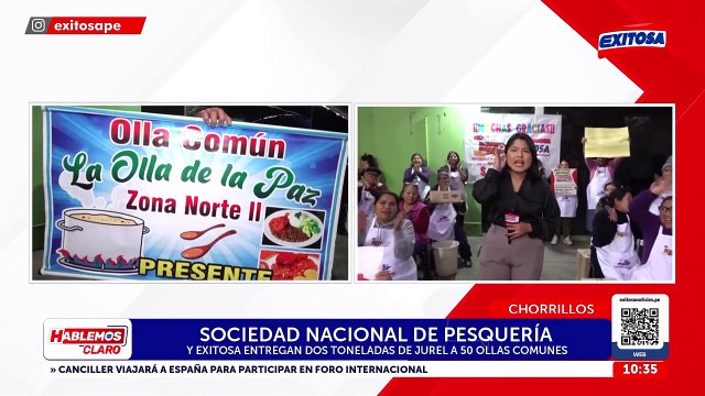 Chorrillos: Sociedad Nacional de Pesquería y Exitosa entregan dos toneladas de jurel a 50 ollas comunes