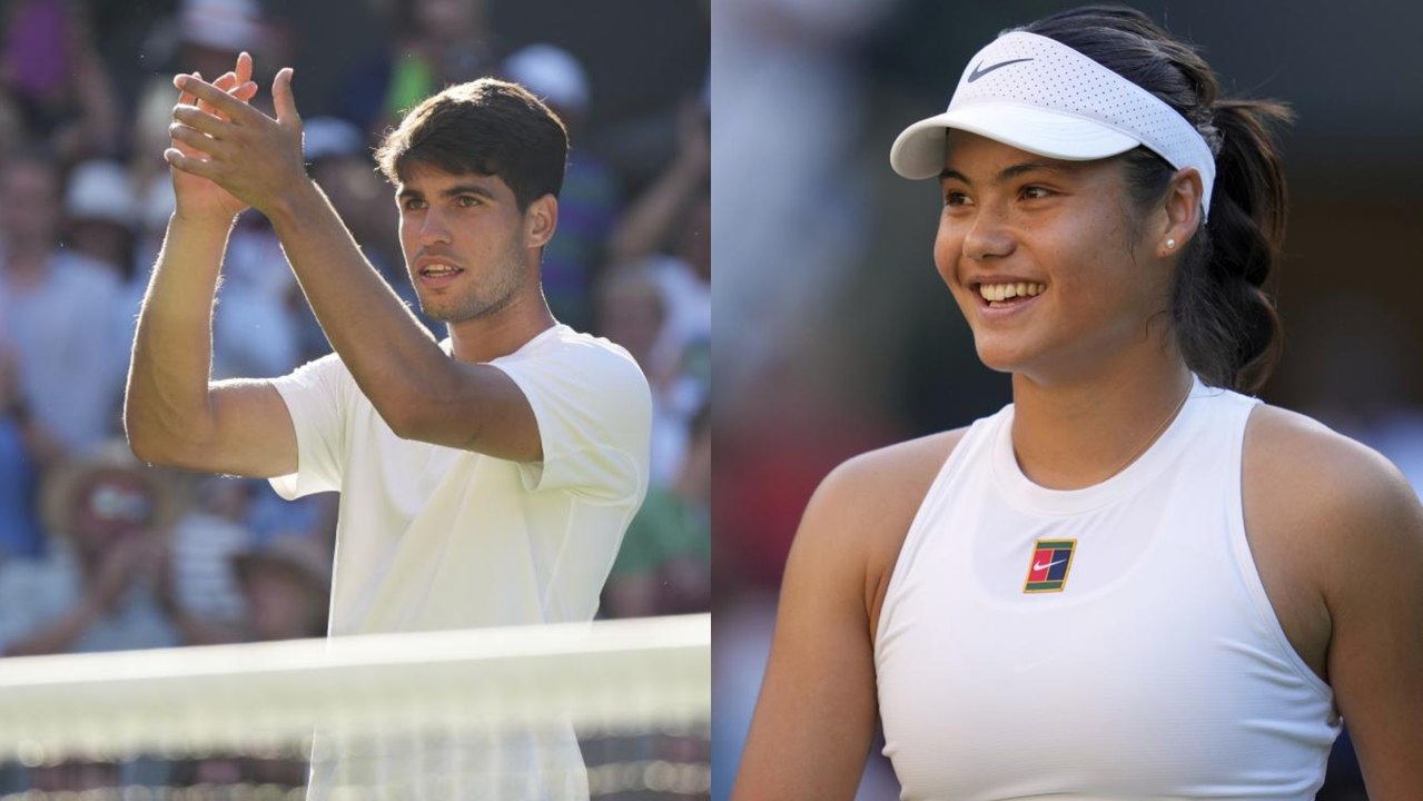 Alcaraz y Raducanu entrenan juntos en Wimbledon