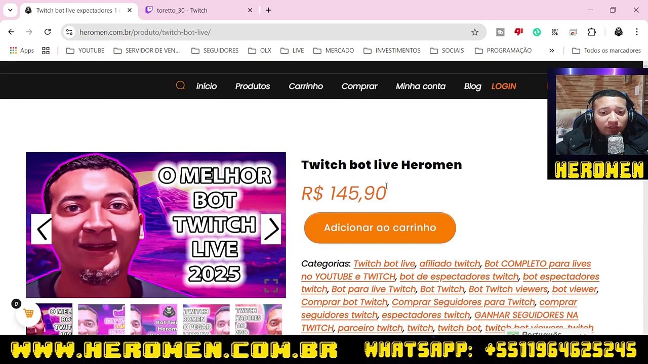 Heromen LiveView – Monitor de Expectadores ao Vivo na Twitch