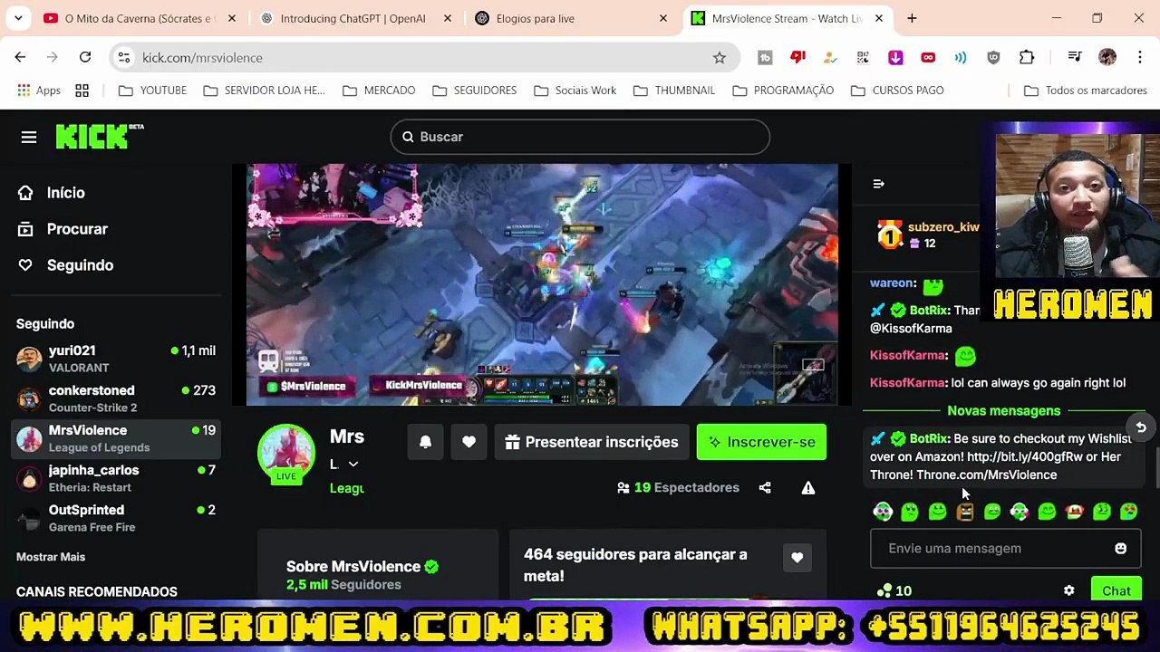Como criar Comentarios Para Lives em Chat Bots ou Comentarios em Vídeos e Posts - Heromen