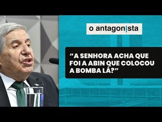 Augusto Heleno ironiza pergunta de Eliziane Gama sobre tentativa de atentado a bomba em Brasília