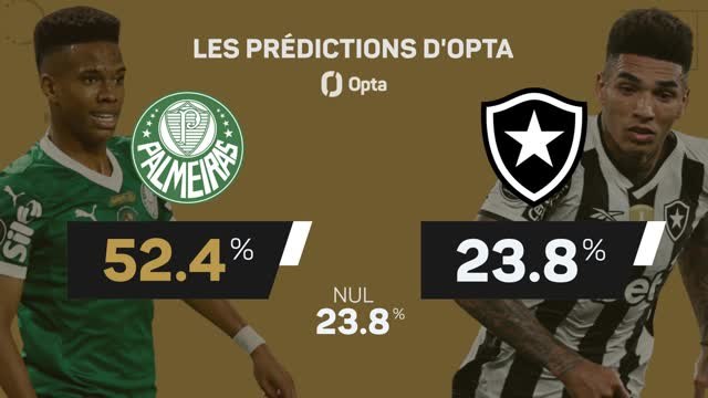 CdM des clubs - Palmeiras vs. Botafogo, les prédictions d'Opta