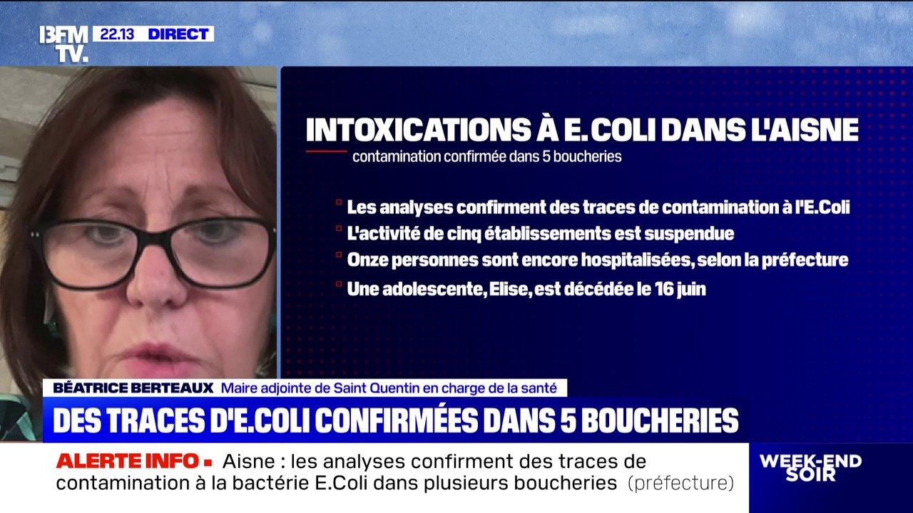 Intoxication E.coli: "14 enfants ont pu quitter l'hôpital", détaille Béatrice Bertaux, maire adjointe de Saint-Quentin (Aisne) en charge de la santé