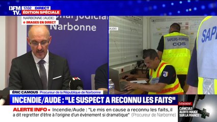 Incendie dans l'Aude: le suspect "a reconnu les faits" affirme Éric Camous, procureur de la République de Narbonne