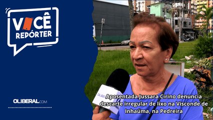 Aposentada Jussara Cirino denuncia descarte irregular de lixo na Visconde de Inhaúma, na Pedreira