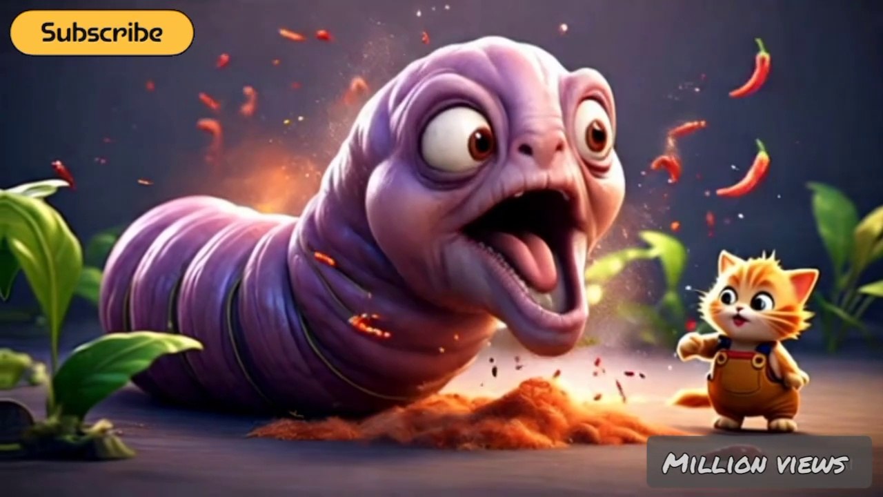 😱OMG! The Kitten vs the GIANT PURPLE WORM You don’t Believe what happened in the End #aicat #cat #ai