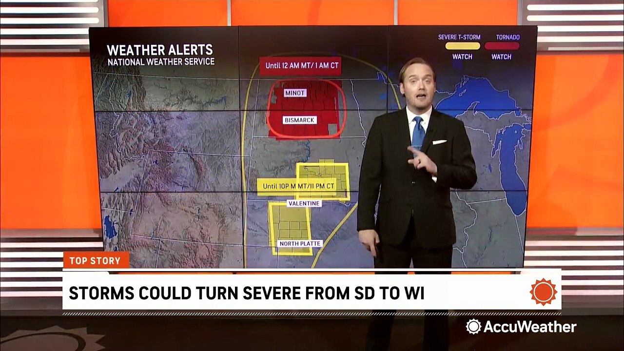 Late-night storms could pose serious risks to the Upper Midwest