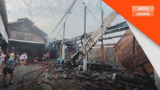 21 buah rumah, sebuah kedai makan dan tokong musnah dalam kebakaran di Hutan Melintang