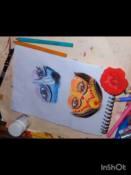 Beutifull shree krishna face drawing easy with oil pastel, oil pastel Krishna drawing, drawing,painting, Dailymotion