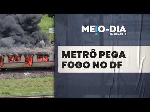 Vagão do metrô no DF pega fogo; confira