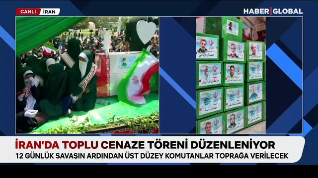 İran’da toplu cenaze töreni düzenleniyor