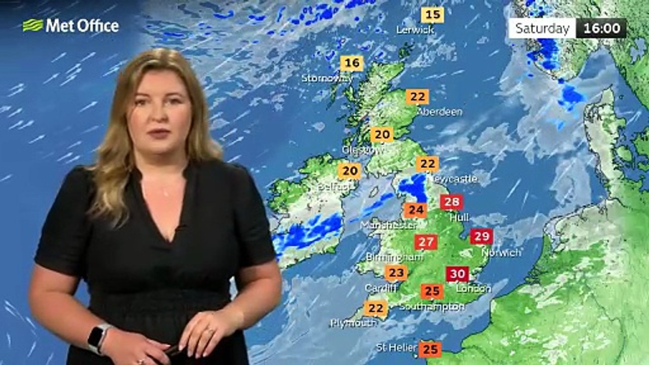 Met Office Saturday afternoon weather forecast 28/06/2025