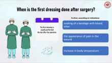 When is the first dressing done after surgery?