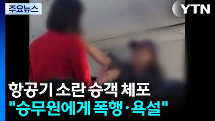 항공기 소란 승객 체포..."승무원에게 폭행·욕설" / YTN