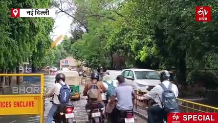 दिल्ली में बारिश के बाद कई जगहों पर लंबा जाम, सड़कों पर जलभराव, सरकारी तैयारियों की खुल गई पोल !