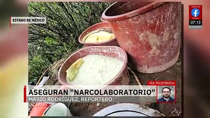 Secretaría de Seguridad de Edomex asegura narcolaboratorio