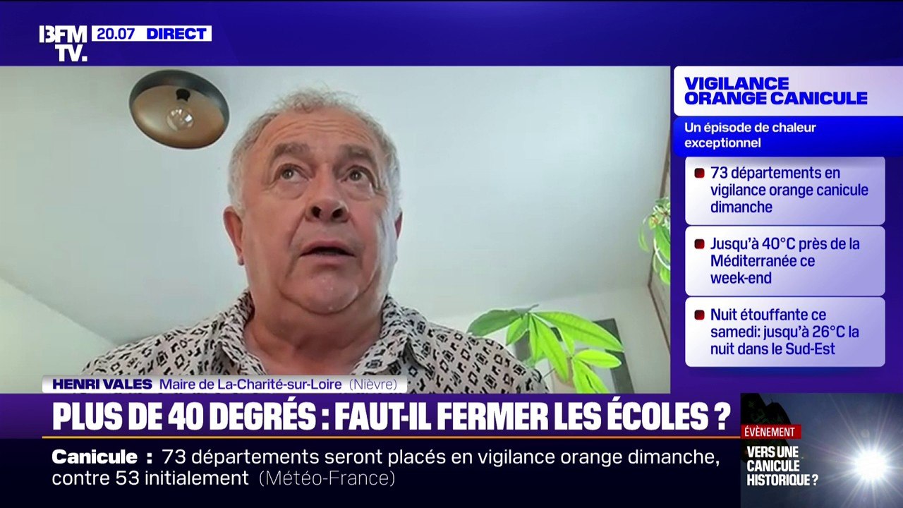 Canicule: Henri Vales, maire de La-Charité-sur-Loire (Nièvre), indique que l'école de la commune "sera fermée mardi après-midi"