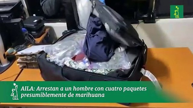 AILA: arrestan a un hombre con cuatro paquetes presumiblemente de marihuana