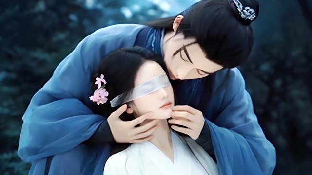 Dragon Gril blindfolded and hugged by someone 龍女被人蒙住了眼睛，並抱住了 The Return of Condor Heroes 神鵰俠侶 尹志平 Xiaolongnu 3D AI Anime Comic Manga 小龙女 牛头人