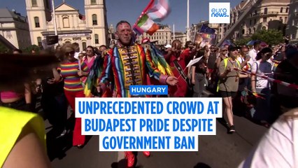 Budapest Pride: Unprecedented crowd defies Hungarian government at 'illegal' march