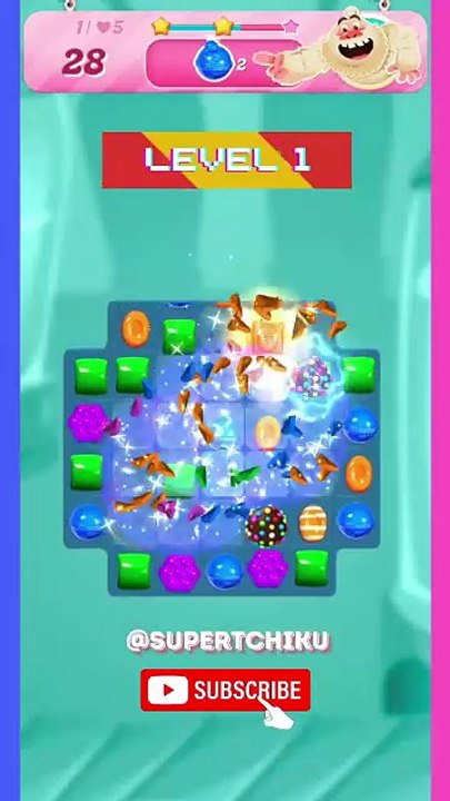 Candy Crush Level 1 – 2 Swipe, 3 Stars, Sweet Victory! 🍬 #CandyCrush #Level1 #DailyMotion #Shorts