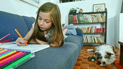 Baby doing writing exercise
