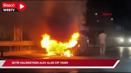 Seyir halindeyken alev alan cip yandı
