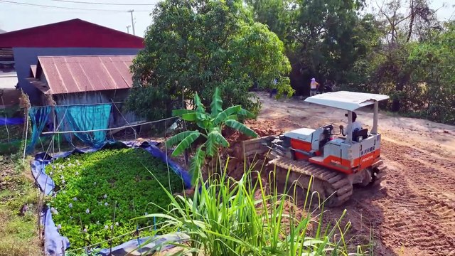 Full Project - Excellent Bulldozer Pushing Soil With Many Dump Truck 5Ton Delivery Soil