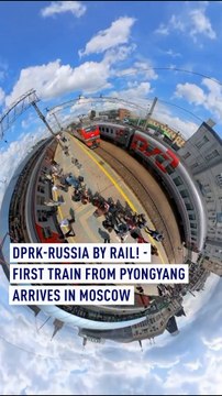 DPRK-Russia by rail! - First train from Pyongyang arrives in Moscow Location: Yaroslavsky Railway Station, Russian