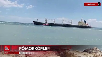 Tekirdağ'da karaya oturan gemi açığa çekiliyor