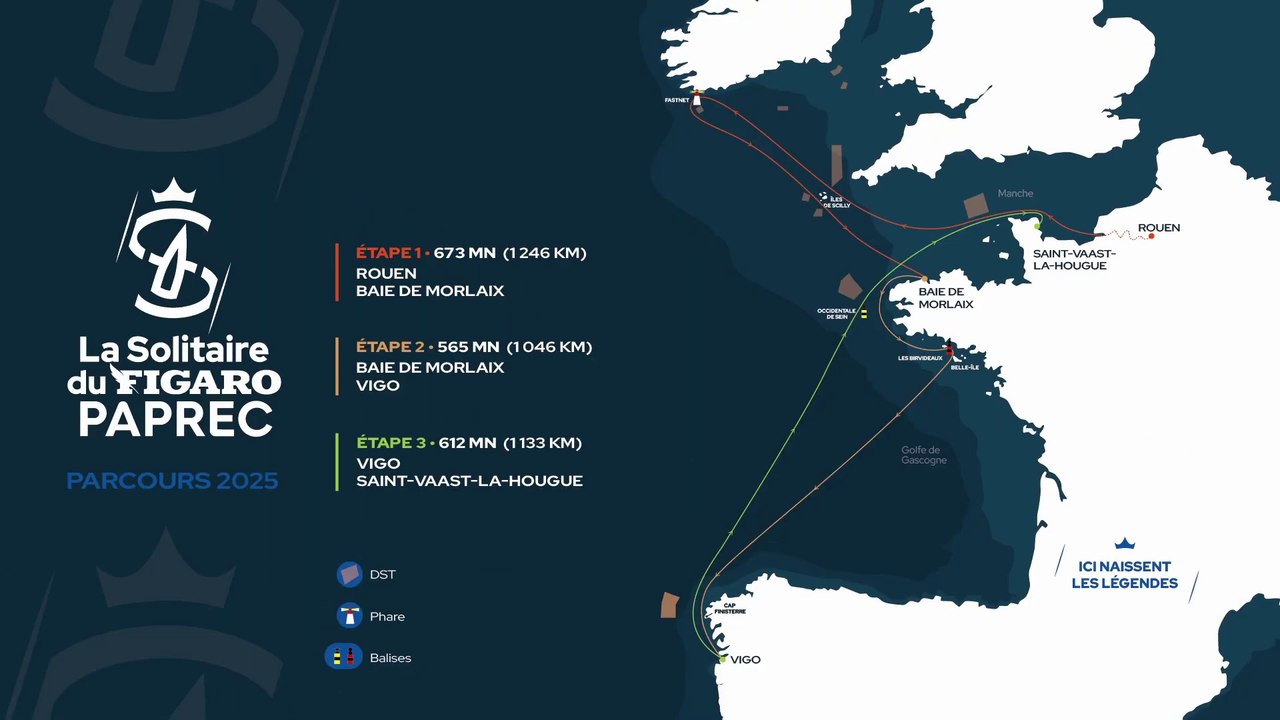 La Solitaire du Figaro Paprec 2025 / Le parcours de La Solitaire du Figaro Paprec 2025 !