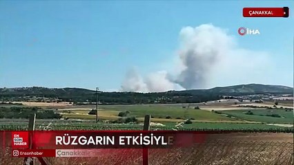 Çanakkale’de tarım arazisinde yangın çıktı