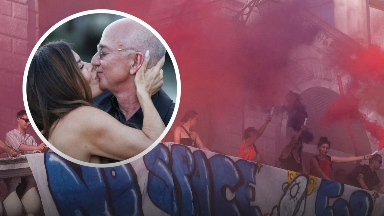 Glamour y protestas en la boda de Jeff Bezos