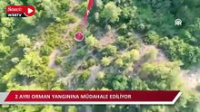 Antalya'da çıkan 2 ayrı orman yangınına müdahale ediliyor